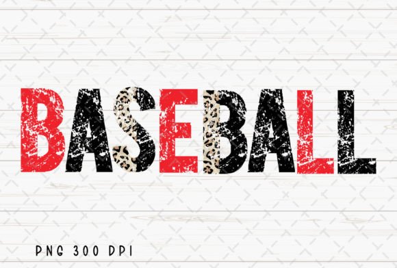 Baseball Grunge Red Black Leopard PNG: Bold Design for Modern Creators