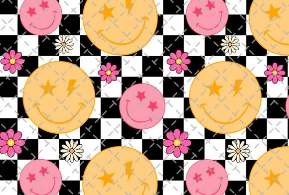 Checkered Smiley Face Seamless Pattern: A Playful Design Asset