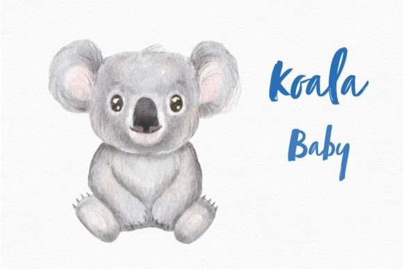 Cute Koala Watercolor Clipart Baby Png: Whimsy for Your Brand
