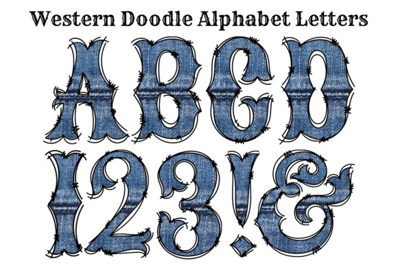 Denim Western Alphabet Doodle: A Rustic Type for Modern Projects