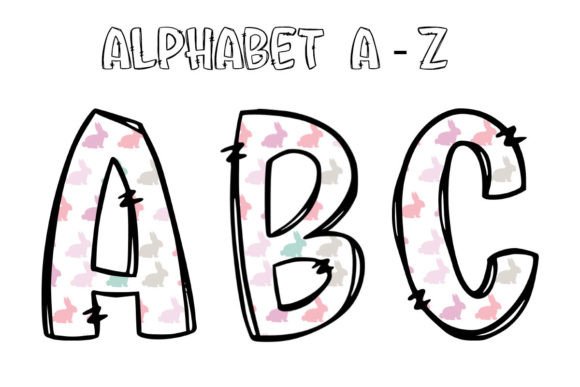 Easter Bunny Doodle Letters Alphabet: A Playful Creative Asset