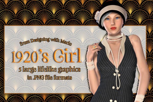 Elevate Your Projects with 1920's Classy Girl Poser PNG Graphics