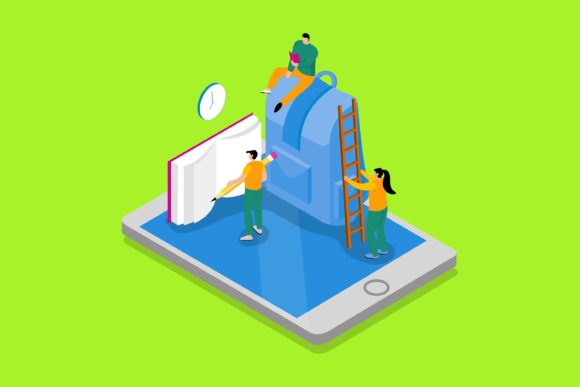 Flat Illustration Time to Study: A Fresh Take on Education Design