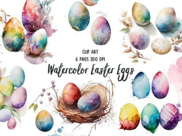 Spring-Ready Designs: The Easter Egg Clipart Watercolor Png Set