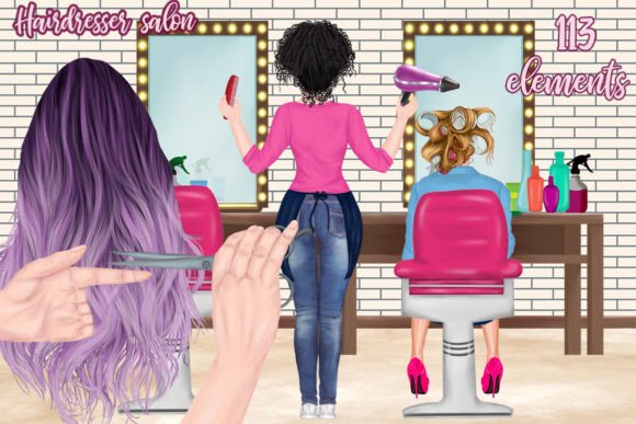Styling Your Projects with Hand-Painted Hairdresser Clipart