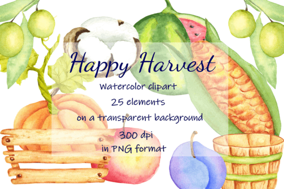 Watercolor Set Happy Harvest: Perfect Fall Floral Design