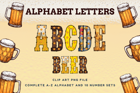 Western Alphabet Doodle Beer Light Font: A Playful Display Typeface