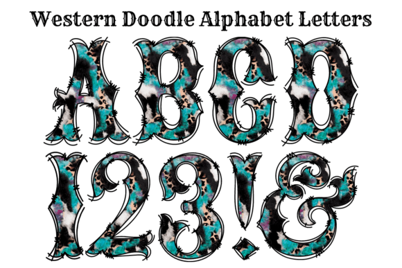 Western Cow Turquoise Leopard Alphabet: A Creative Toolkit for Bold Design