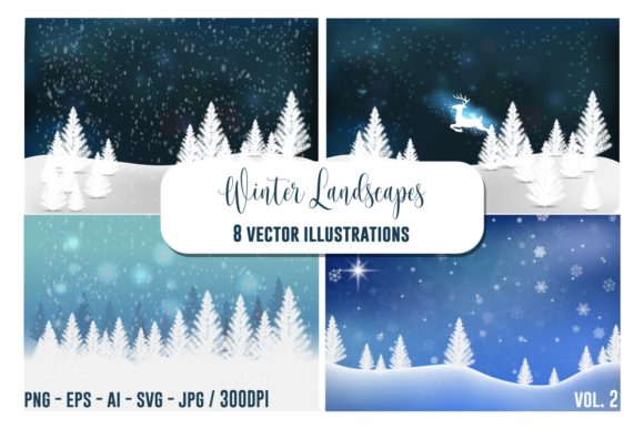Winter Landscape Vector Bundle Vol.2: Your Seasonal Design Toolkit